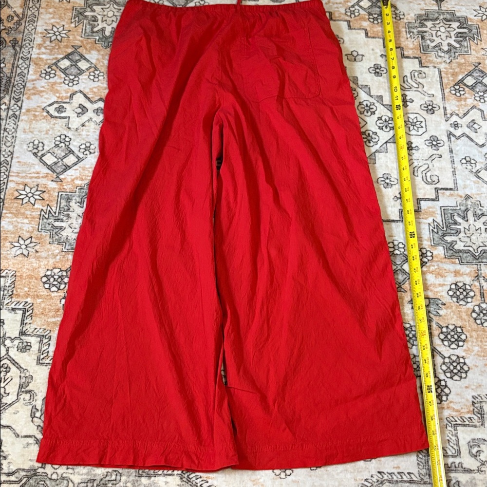 ATHLETA XL Paradise Linen Blend  Mid Rise Wide Leg Pants in red EUC - Picture 9 of 9